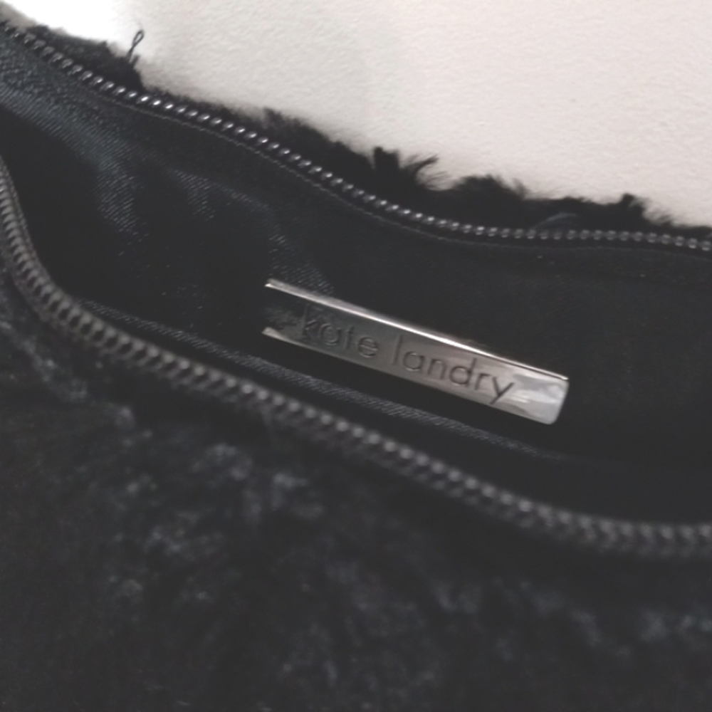 Kate Landry Black Faux Fur Purse